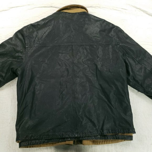 Missani Le Collezioni Reversible Leather Jacket Cashmere Wool Blend Mens 2XL - Picture 3 of 15